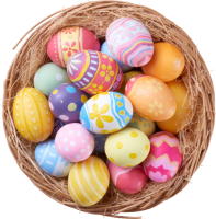 a basket of easter eggs